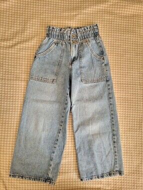 ZARA High-Waist Light Wash Wide Leg Jeans